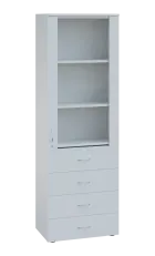 LE - 64 skříň léková prosklená, pravá, bílá